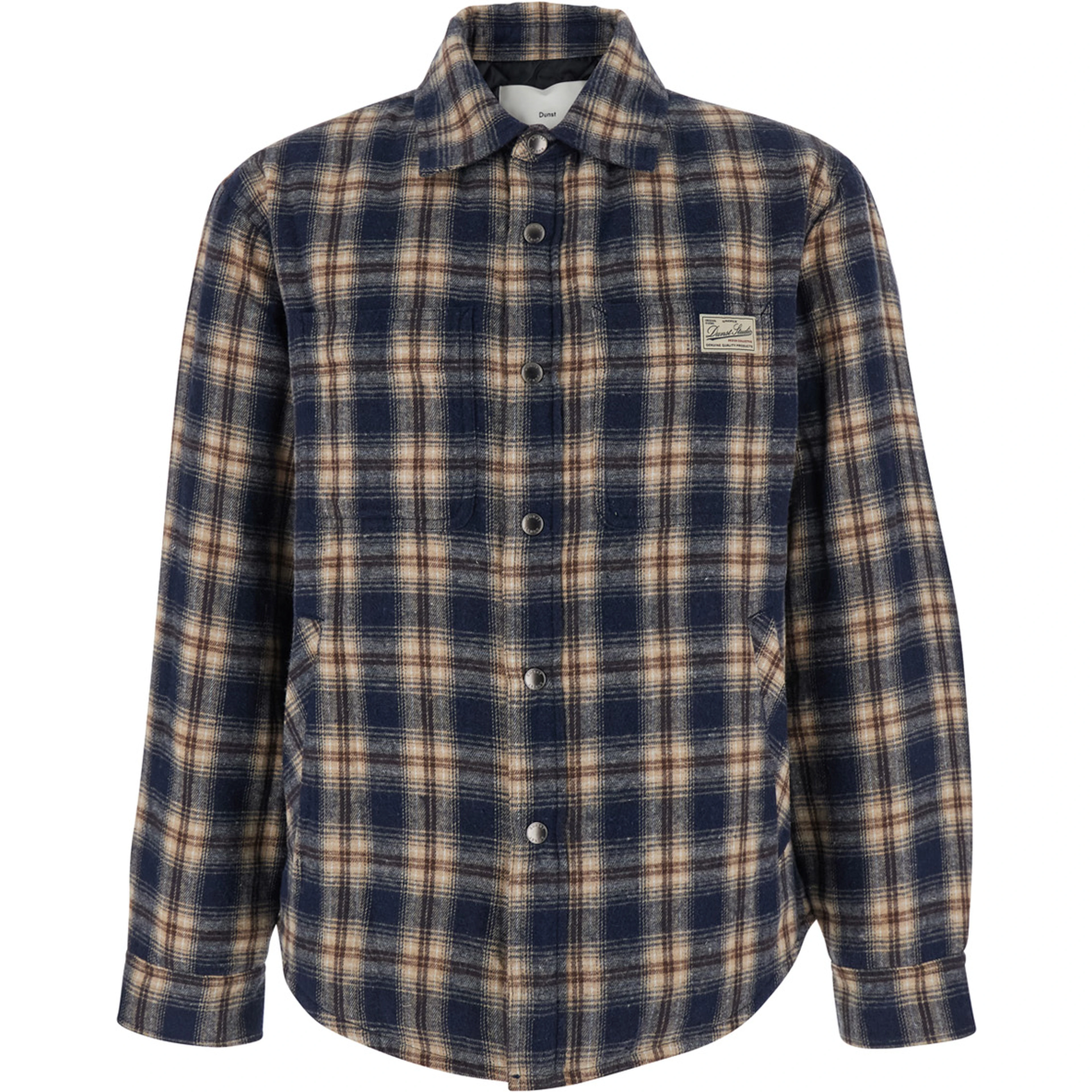 Multicolor Checkered Shirt with Front Logo Patch in Flannel Man