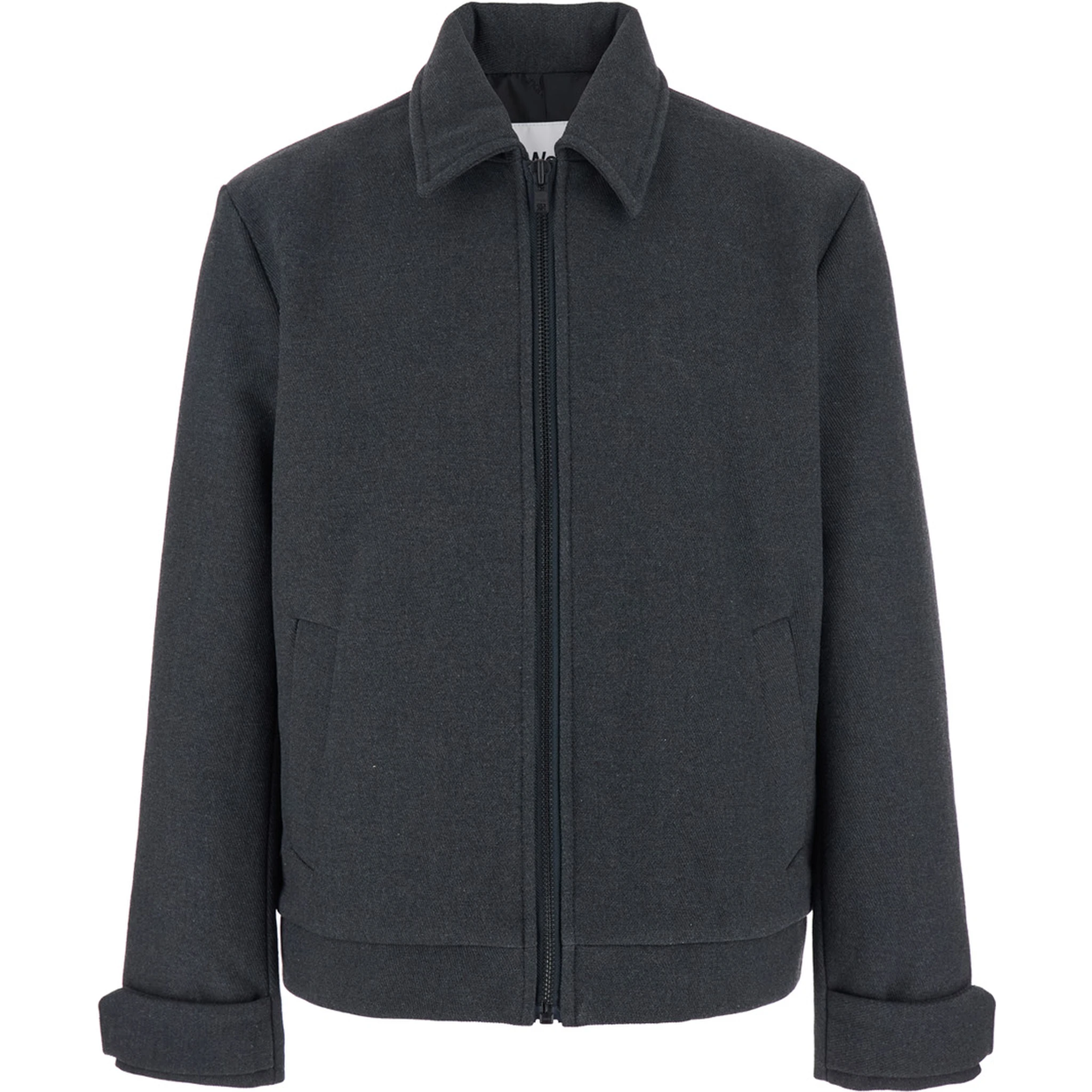 Peter Black Jacket with Classic Collar and Front Zip Closure in Wool Blend Man