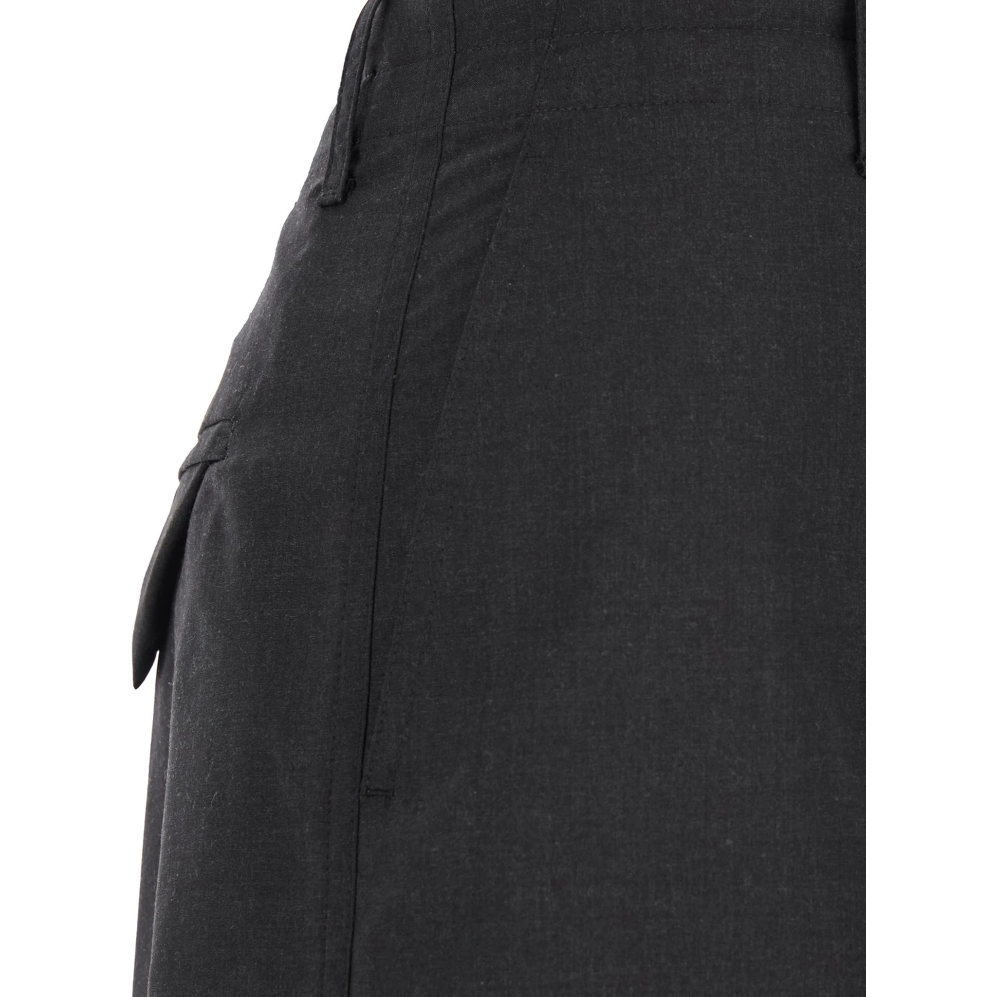 Grey Pants with Belt Loops and One Rear Welt Pocket in Wool Man