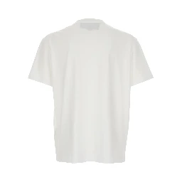 White Crewneck T-Shirt with VLogo on the Front in Cotton Man