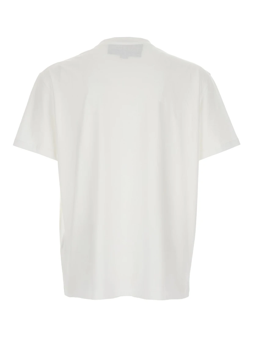 White Crewneck T-Shirt with VLogo on the Front in Cotton Man