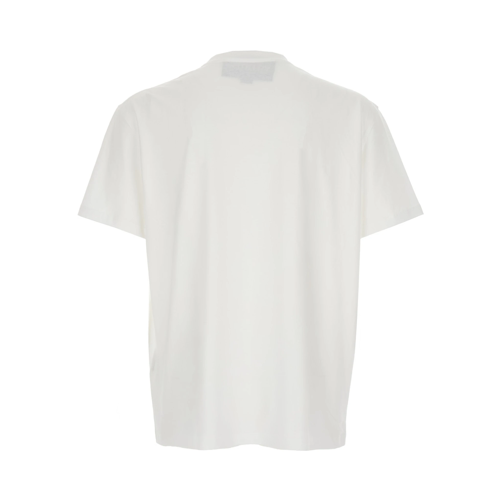 White Crewneck T-Shirt with VLogo on the Front in Cotton Man