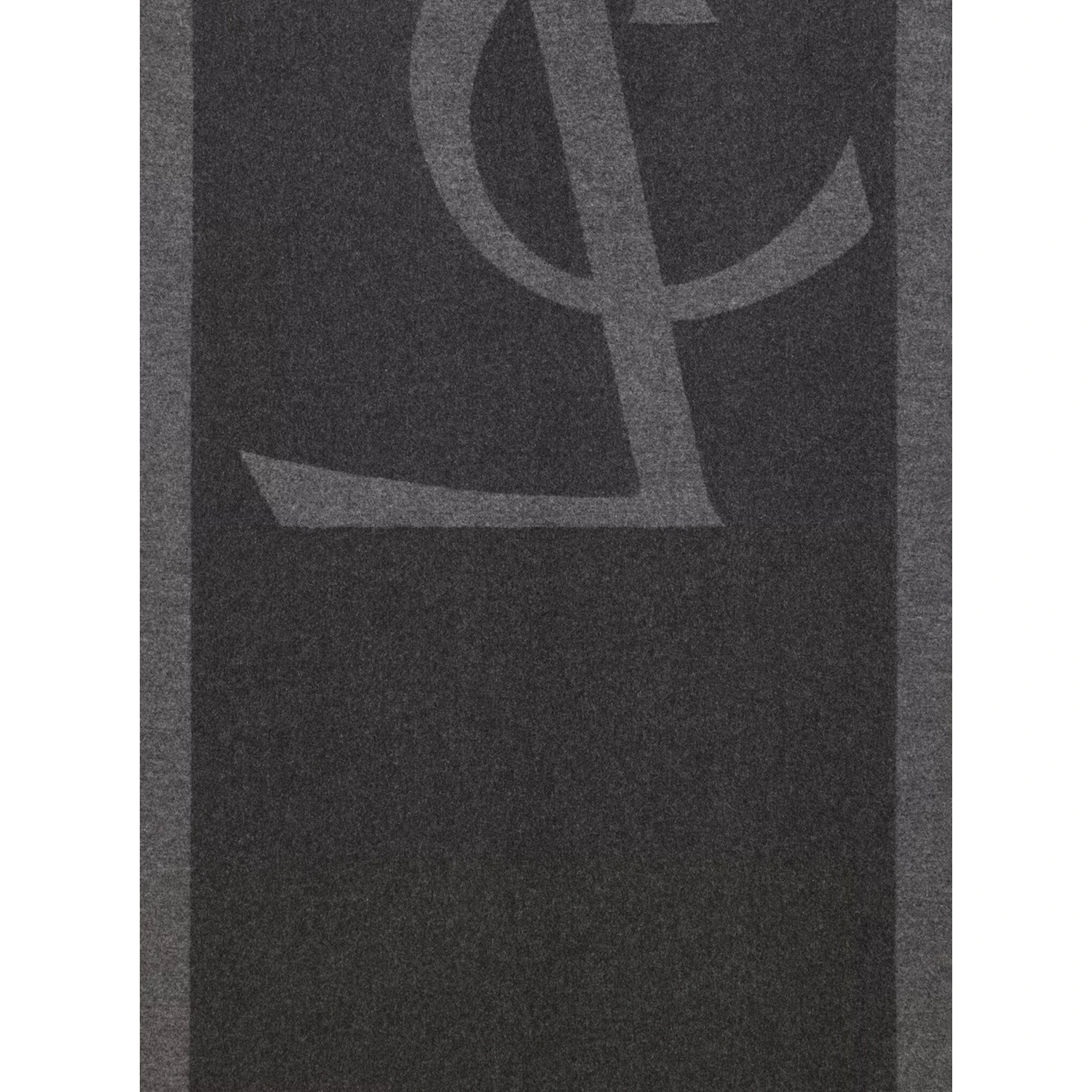 Grey Scarf with Maxi Logo Lettering and Fringed Hem in Silk Woman