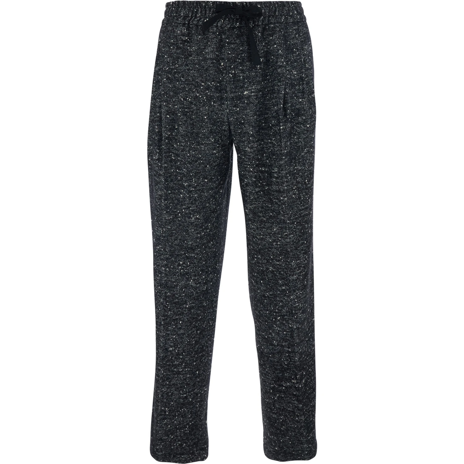Dark Grey Trousers with Elasticated Waist with Drawstring in Wool Blend Man