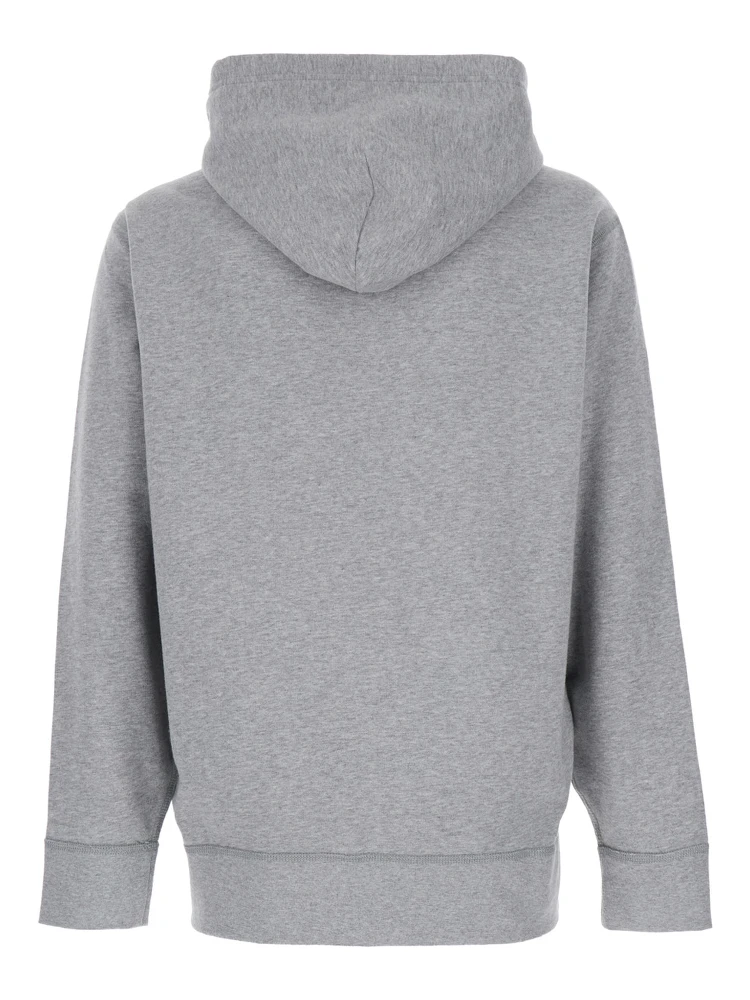 Grey Sweatshirt with Drawstring Hood and Pony Embroidery on the Front in Cotton Blend Man alternative
