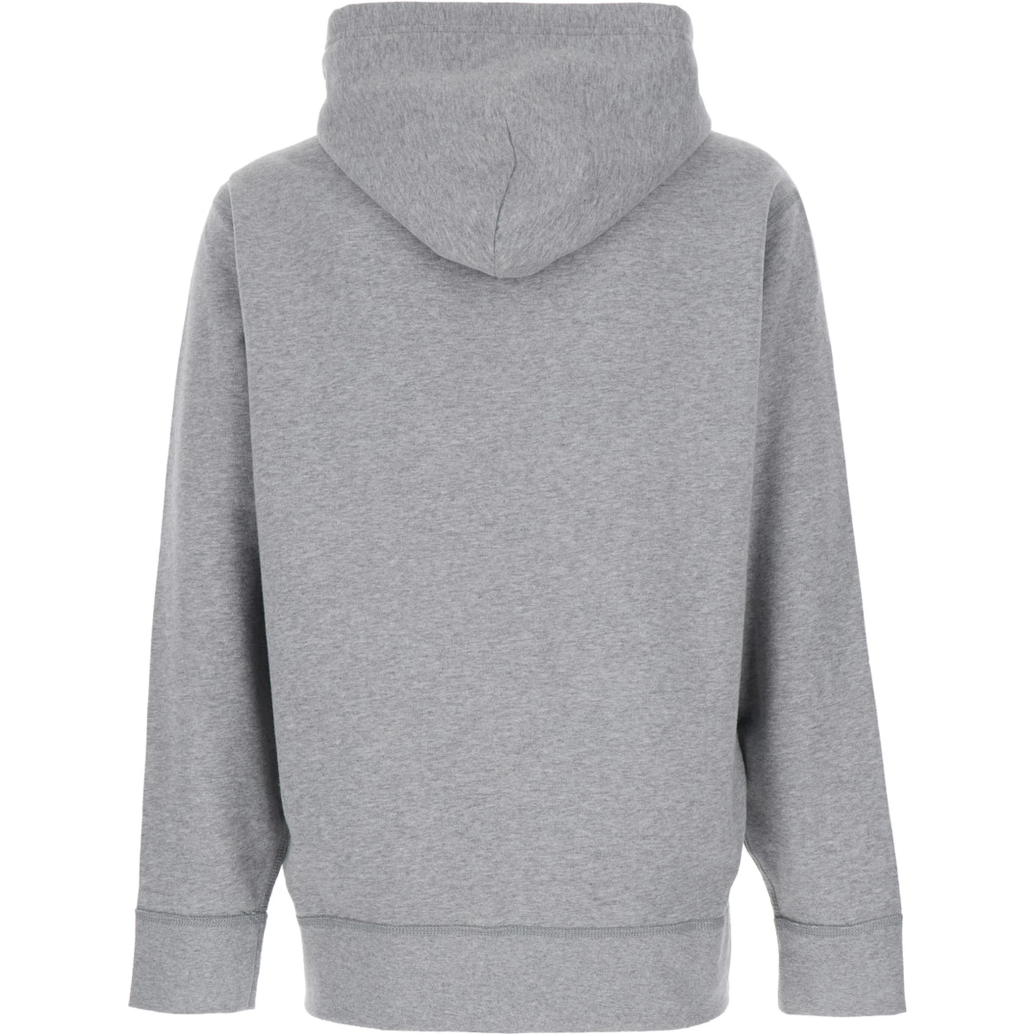 Grey Sweatshirt with Drawstring Hood and Pony Embroidery on the Front in Cotton Blend Man