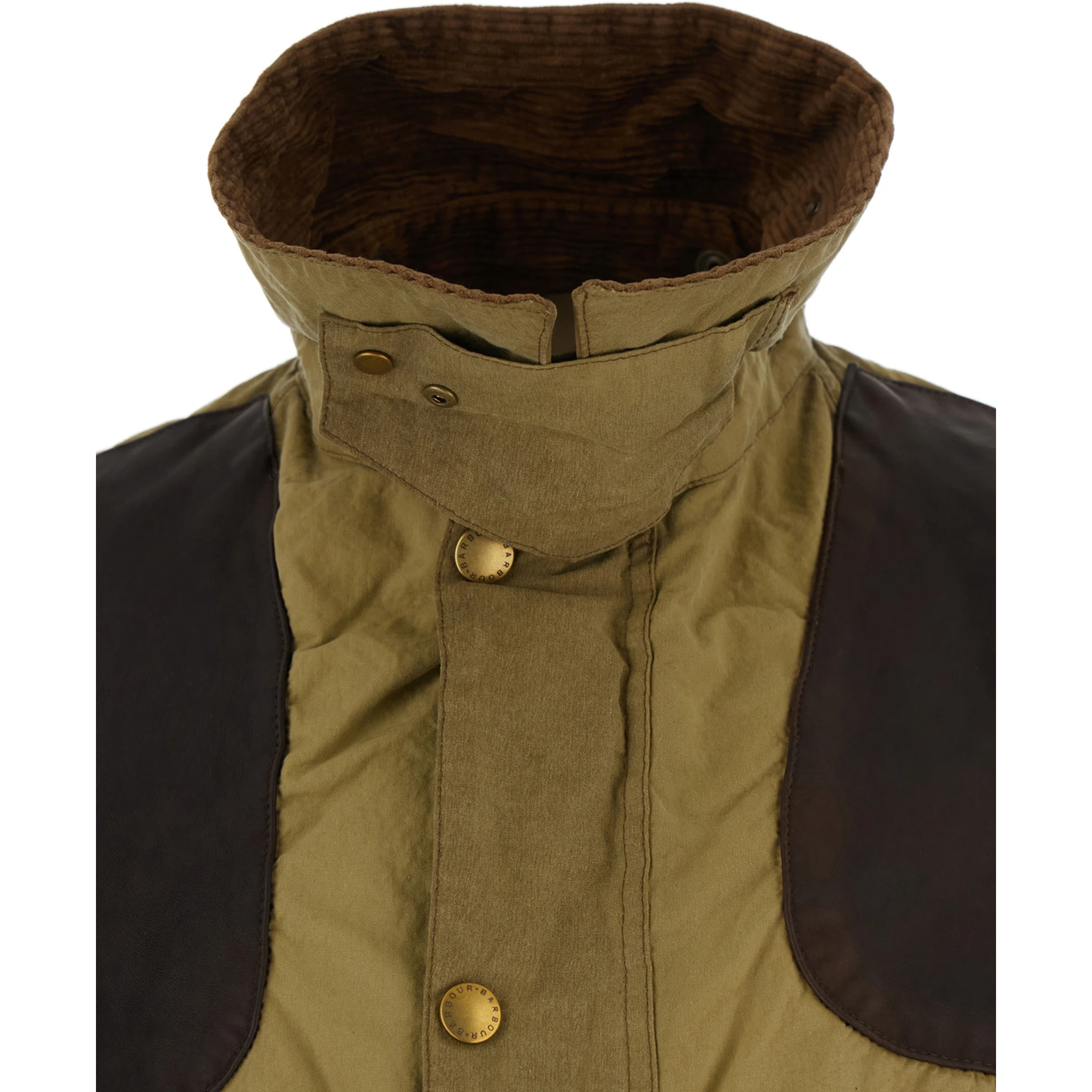 Beige Jacket with Contrasting Corduroy Collar in Cotton Man