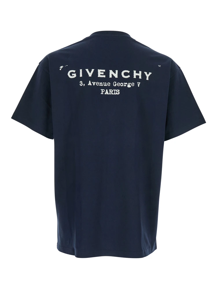 Blue T-Shirt with Logo on the Front in Cotton Man alternative