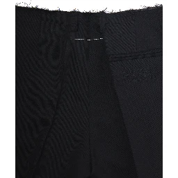 Black Trousers with Tone-on-Tone Logo on the Back in Wool Blend Boy