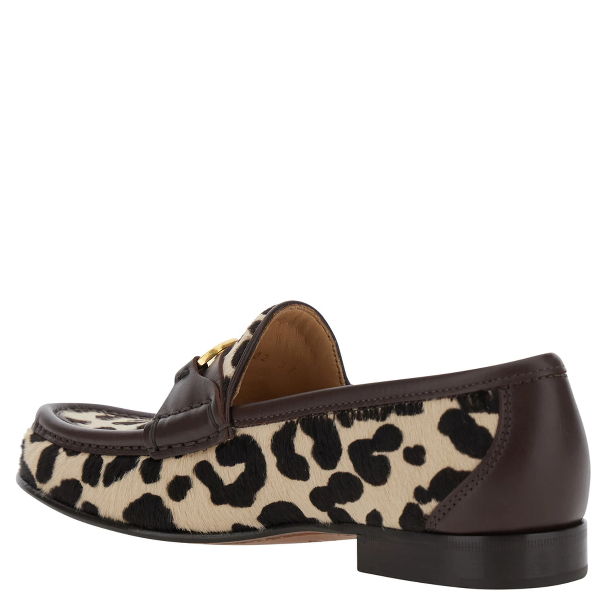 Multicolor Loafers with Brushed and All-Over Animal Print in Leather Woman