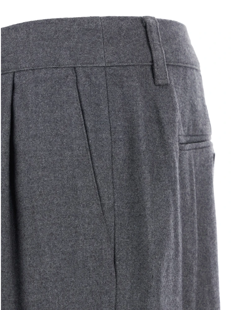Grey Tailored Trousers with Front Pleats in Fabric Man alternative