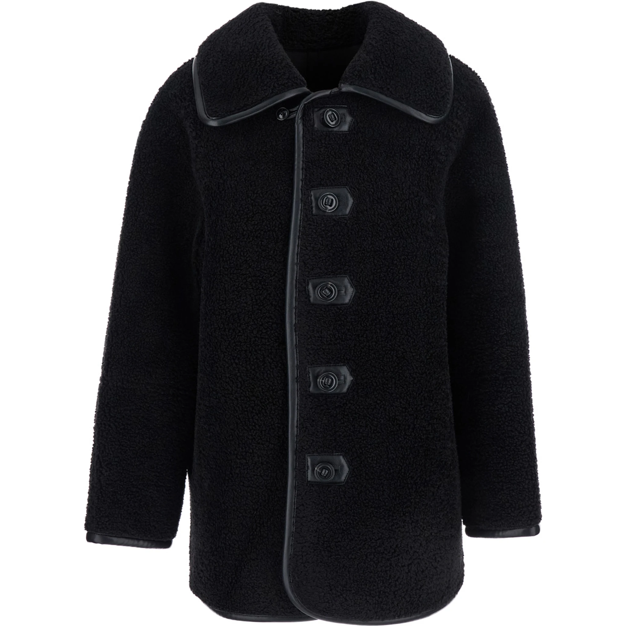 Black Jacket with Reversible Design in Faux Fur Woman