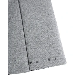 Grey Pleated Skirt with Logo on Front in Cotton Girl