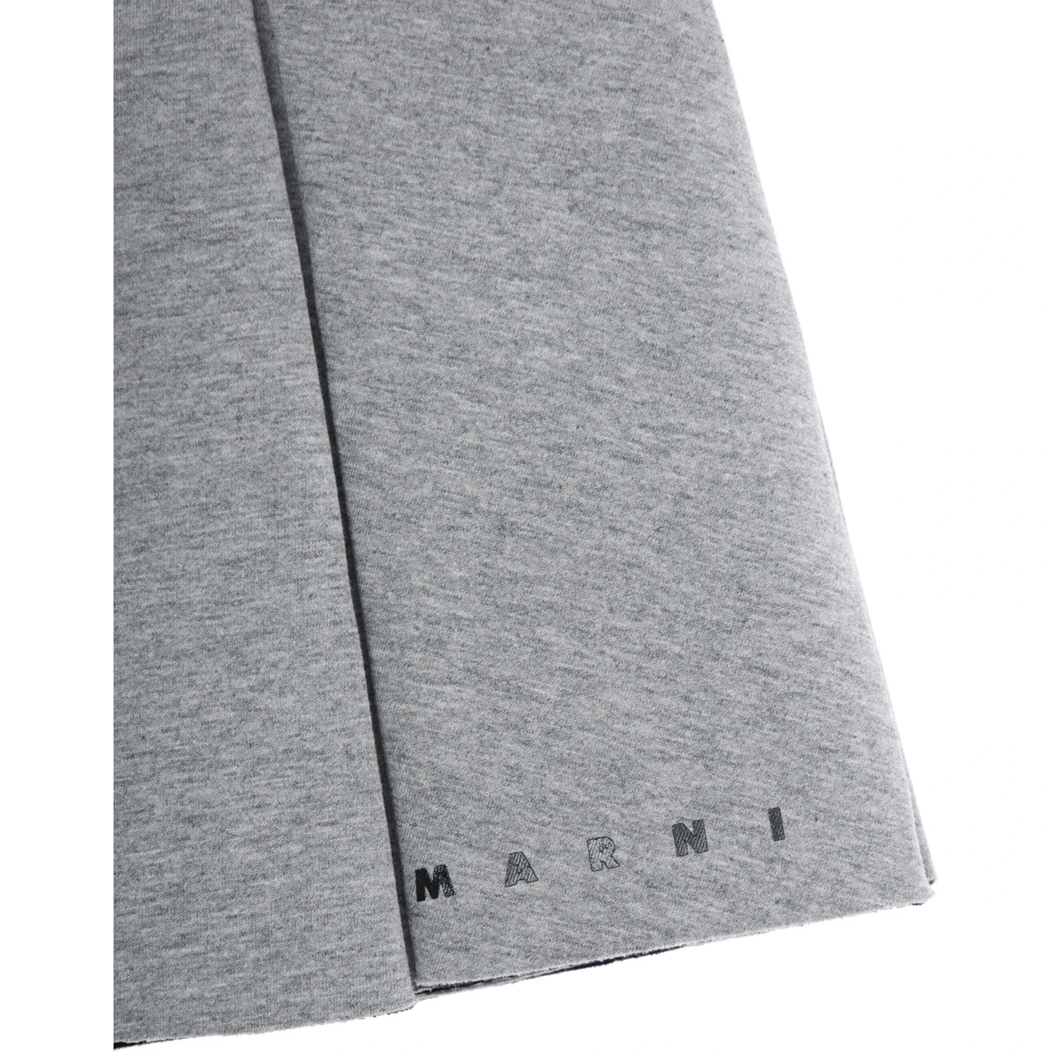 Grey Pleated Skirt with Logo on Front in Cotton Girl