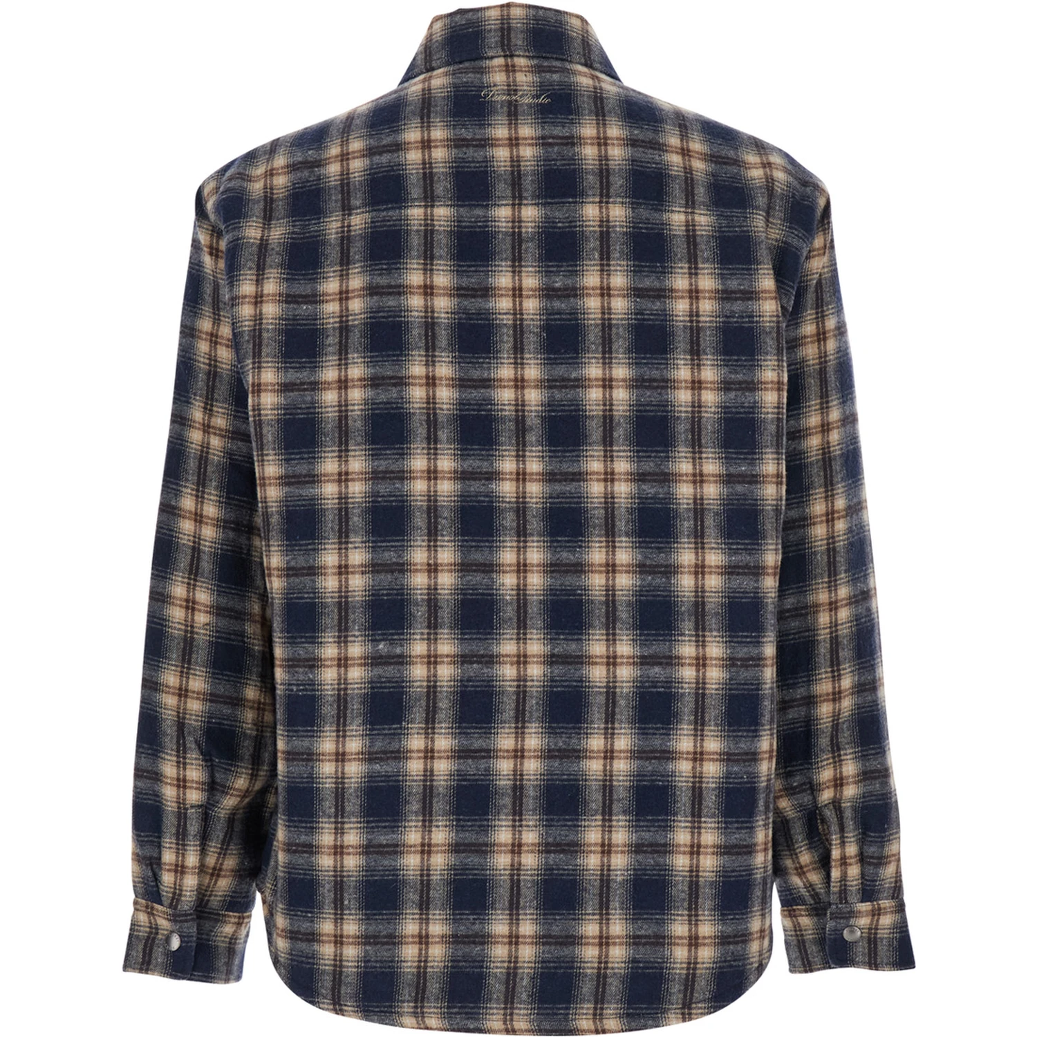 Multicolor Checkered Shirt with Front Logo Patch in Flannel Man