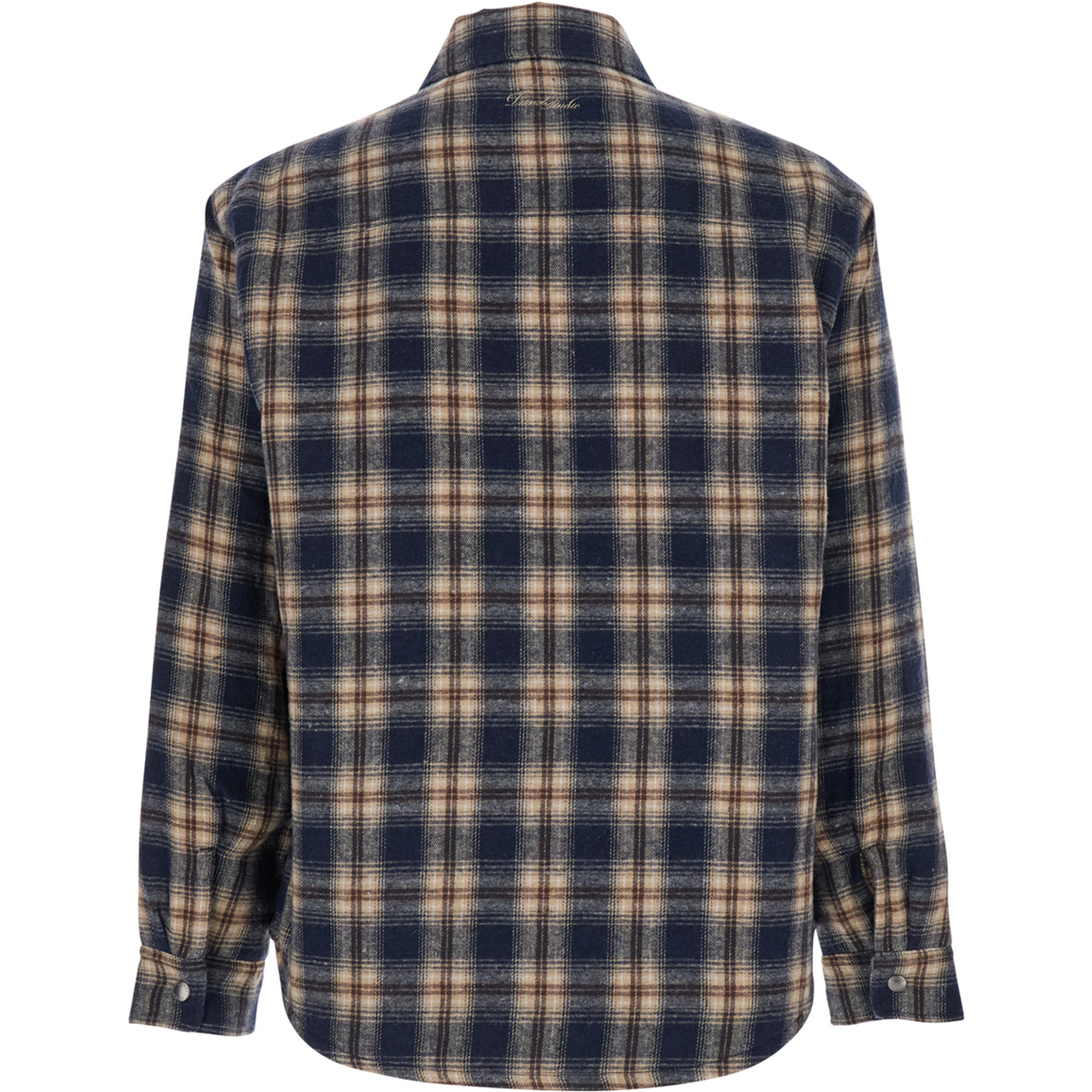 Multicolor Checkered Shirt with Front Logo Patch in Flannel Man