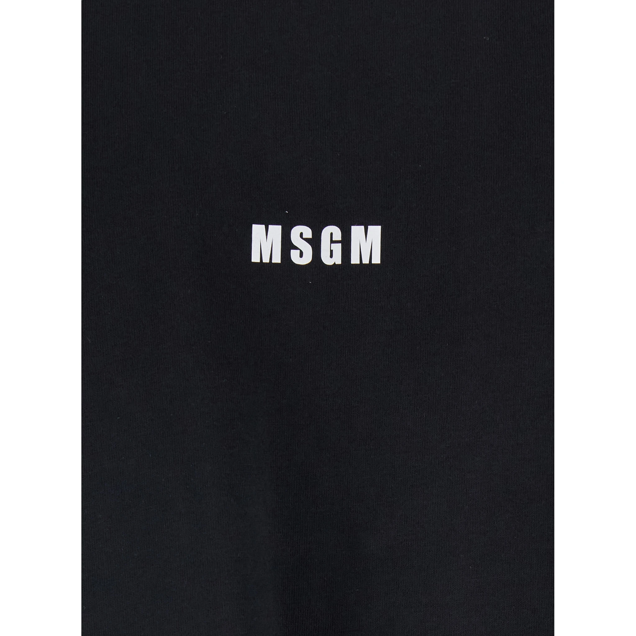 Black T-Shirt with Lettering Logo on the Front in Cotton Man