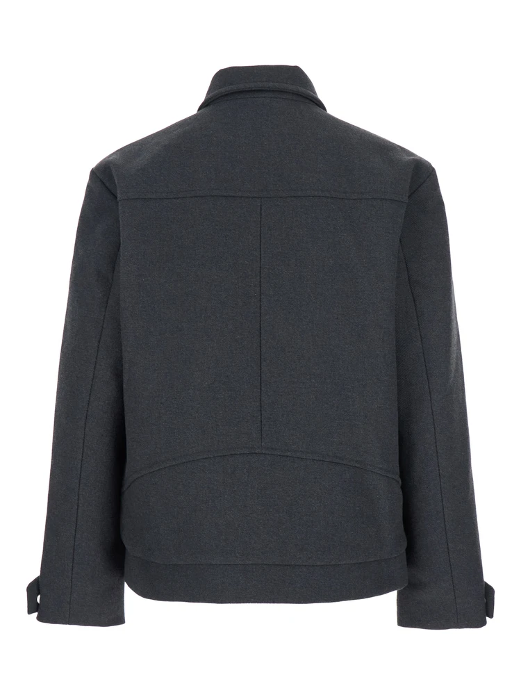 Peter Black Jacket with Classic Collar and Front Zip Closure in Wool Blend Man alternative