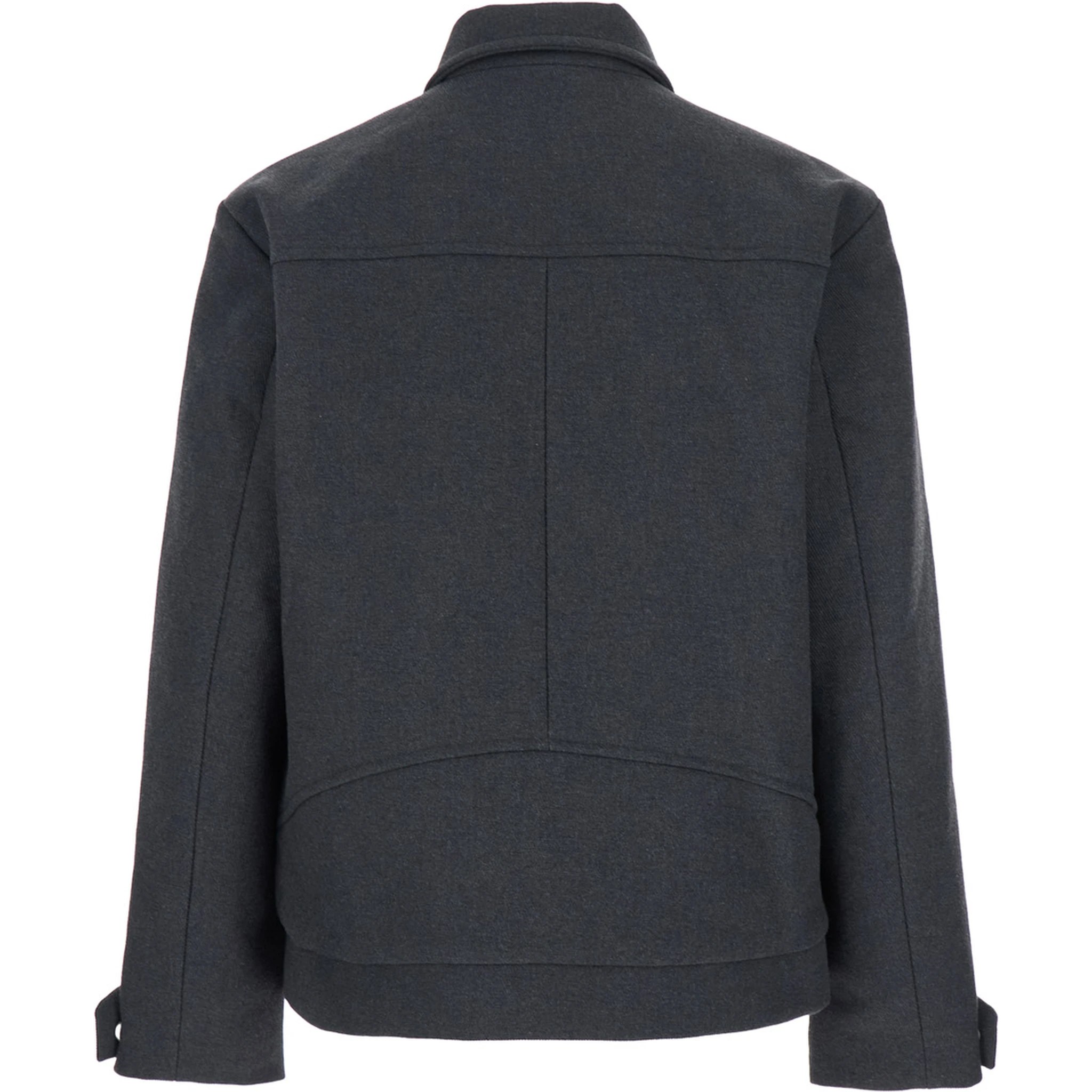 Peter Black Jacket with Classic Collar and Front Zip Closure in Wool Blend Man