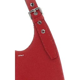 Belt Heart Red Handbag with Heart Shaped Design and Adjustable Belted Handle in Leather Woman