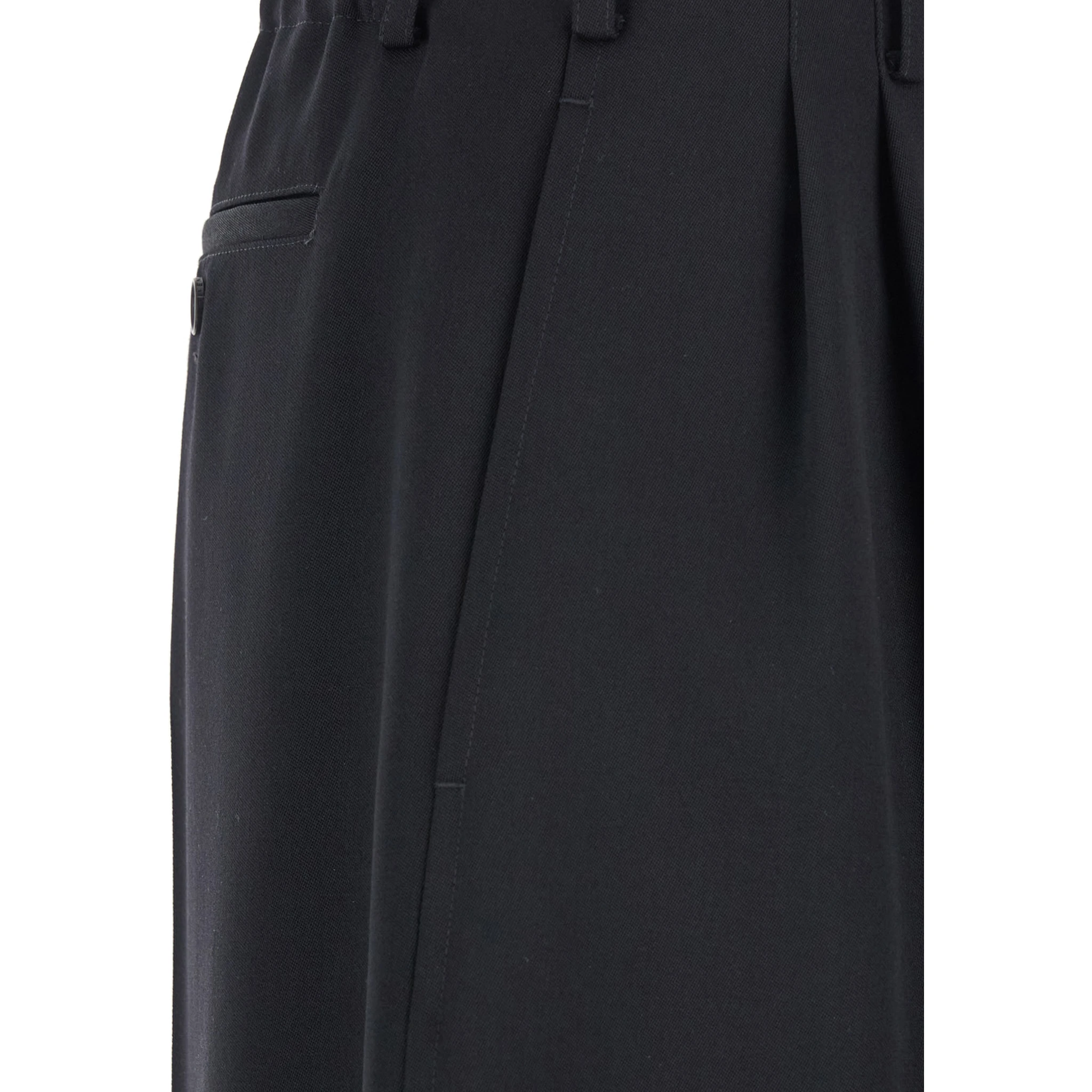 Cocon Black Pants with Belt Loops in Wool Woman