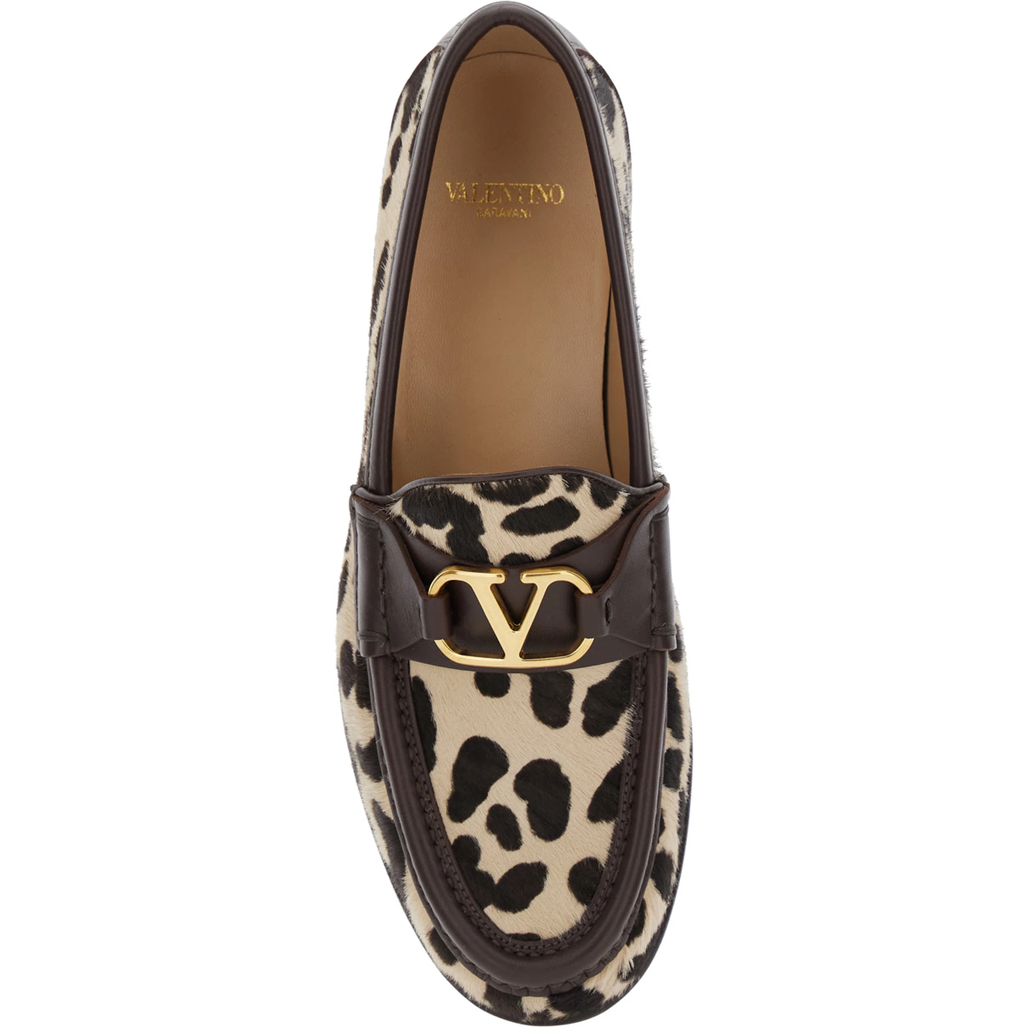 Multicolor Loafers with Brushed and All-Over Animal Print in Leather Woman