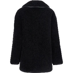 Black Jacket with Reversible Design in Faux Fur Woman