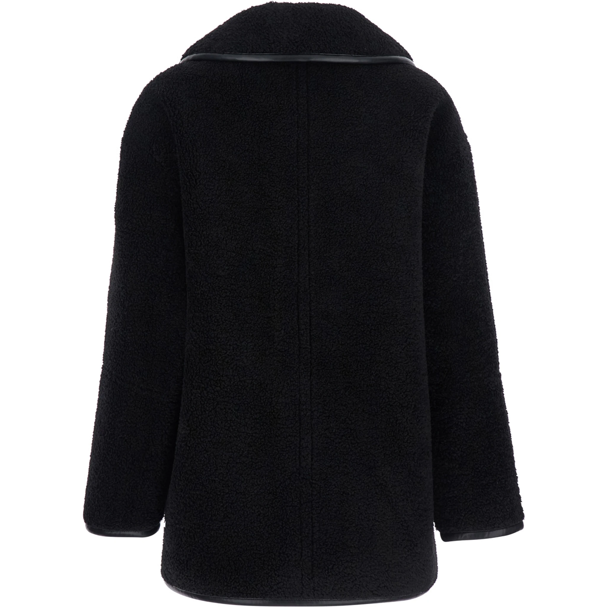 Black Jacket with Reversible Design in Faux Fur Woman
