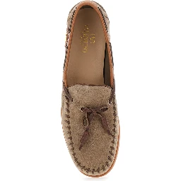 Palm Avenue Brown Loafers with VLogo Patch on the Sidei n Leather Man