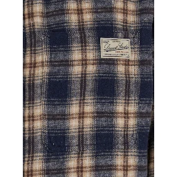 Multicolor Checkered Shirt with Front Logo Patch in Flannel Man