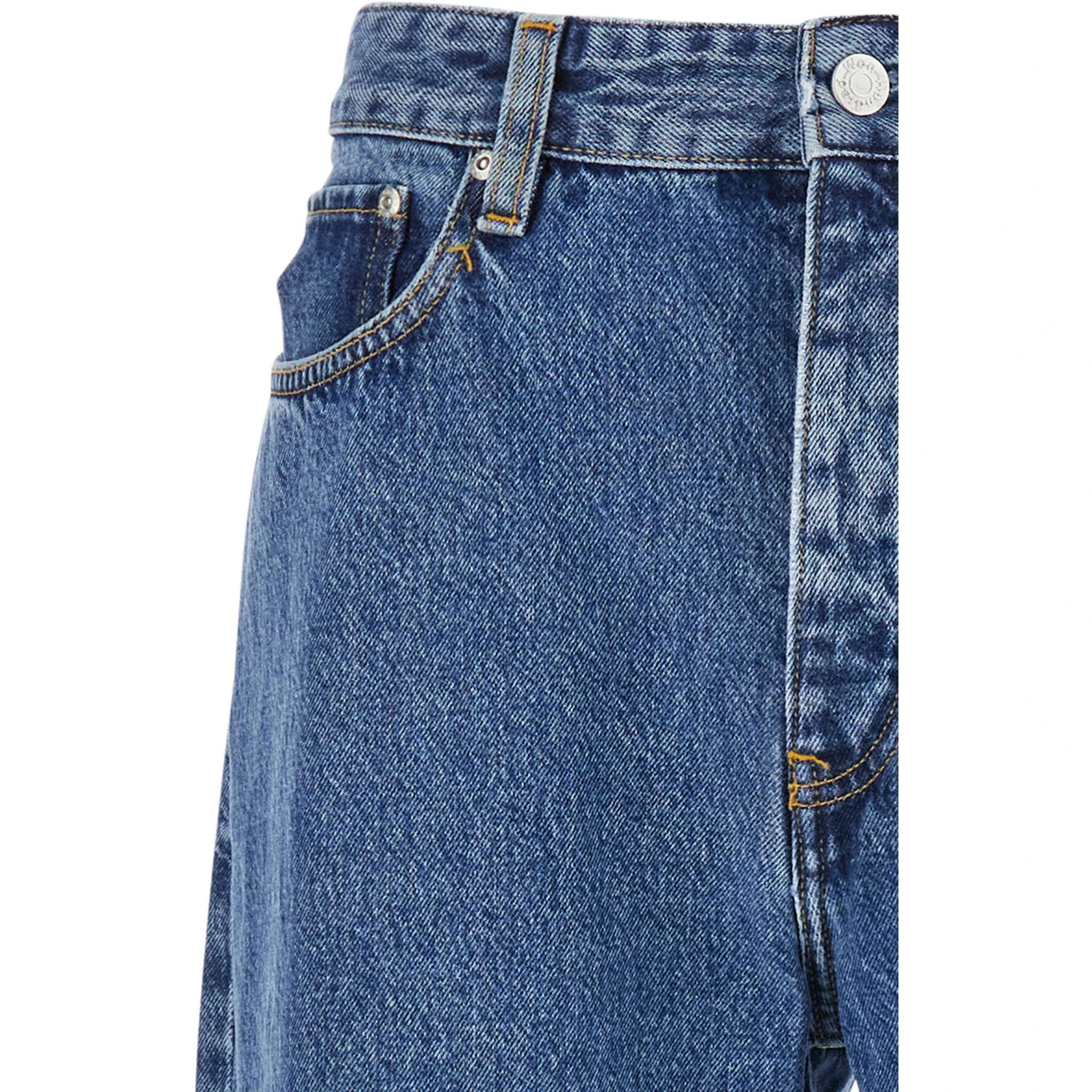 Blue Jeans with Belt Loops in Denim Man