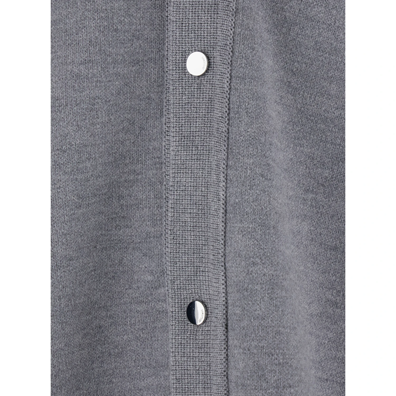 Grey V-Neck Cardigan with Dropped Shoulders in Cotton Man