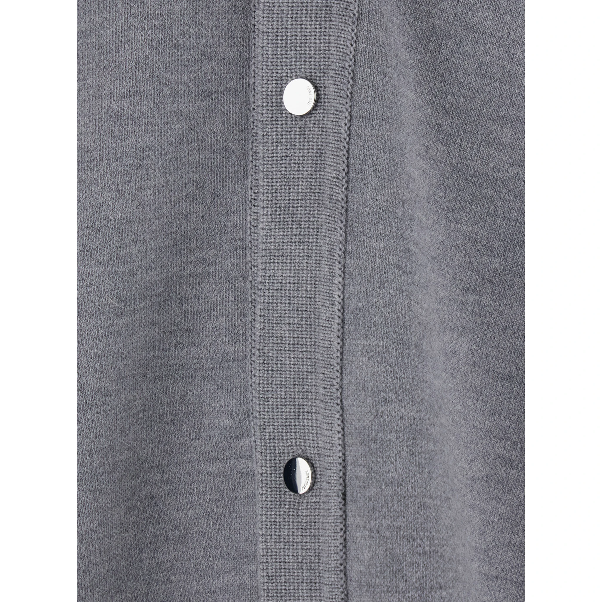 Grey V-Neck Cardigan with Dropped Shoulders in Cotton Man