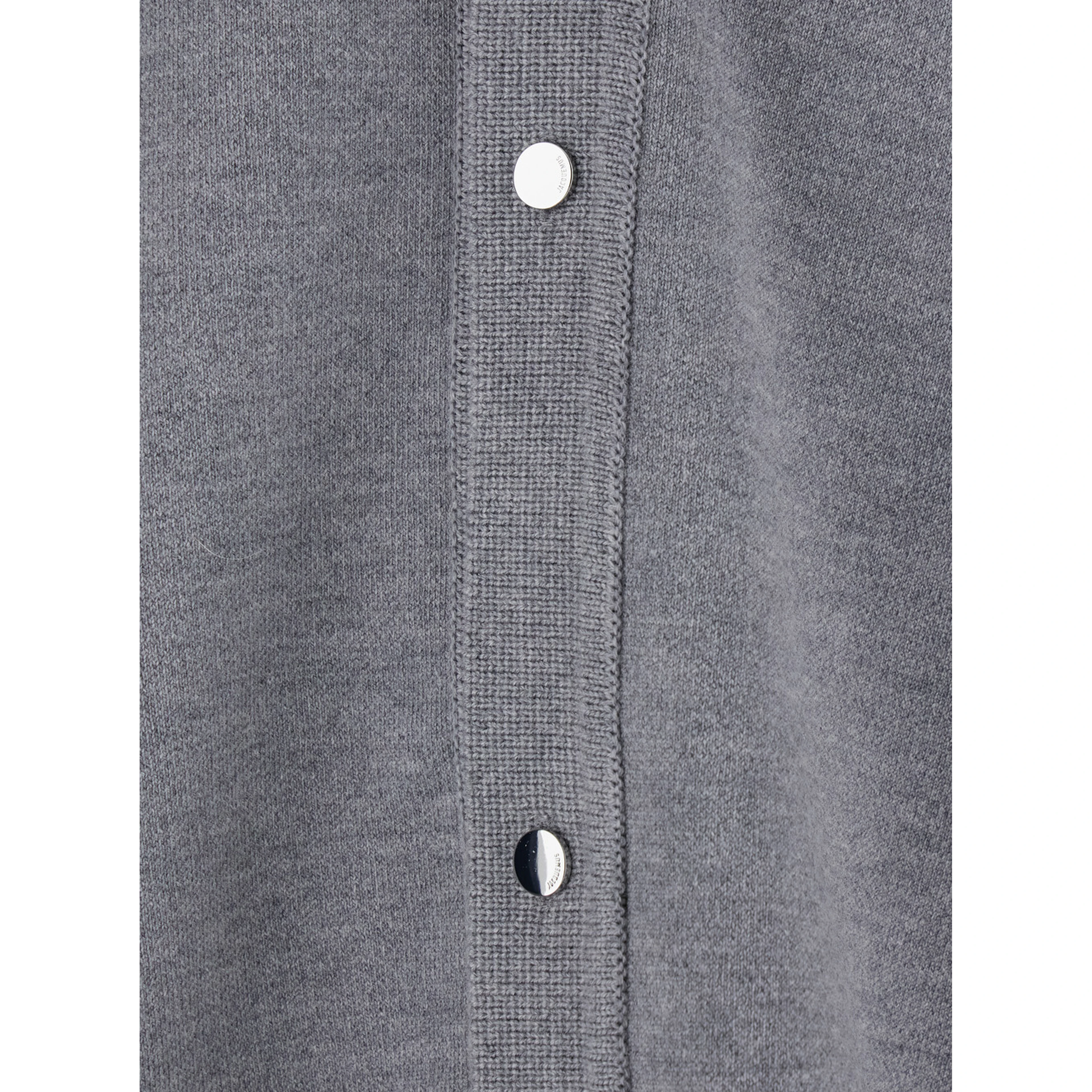 Grey V-Neck Cardigan with Dropped Shoulders in Cotton Man