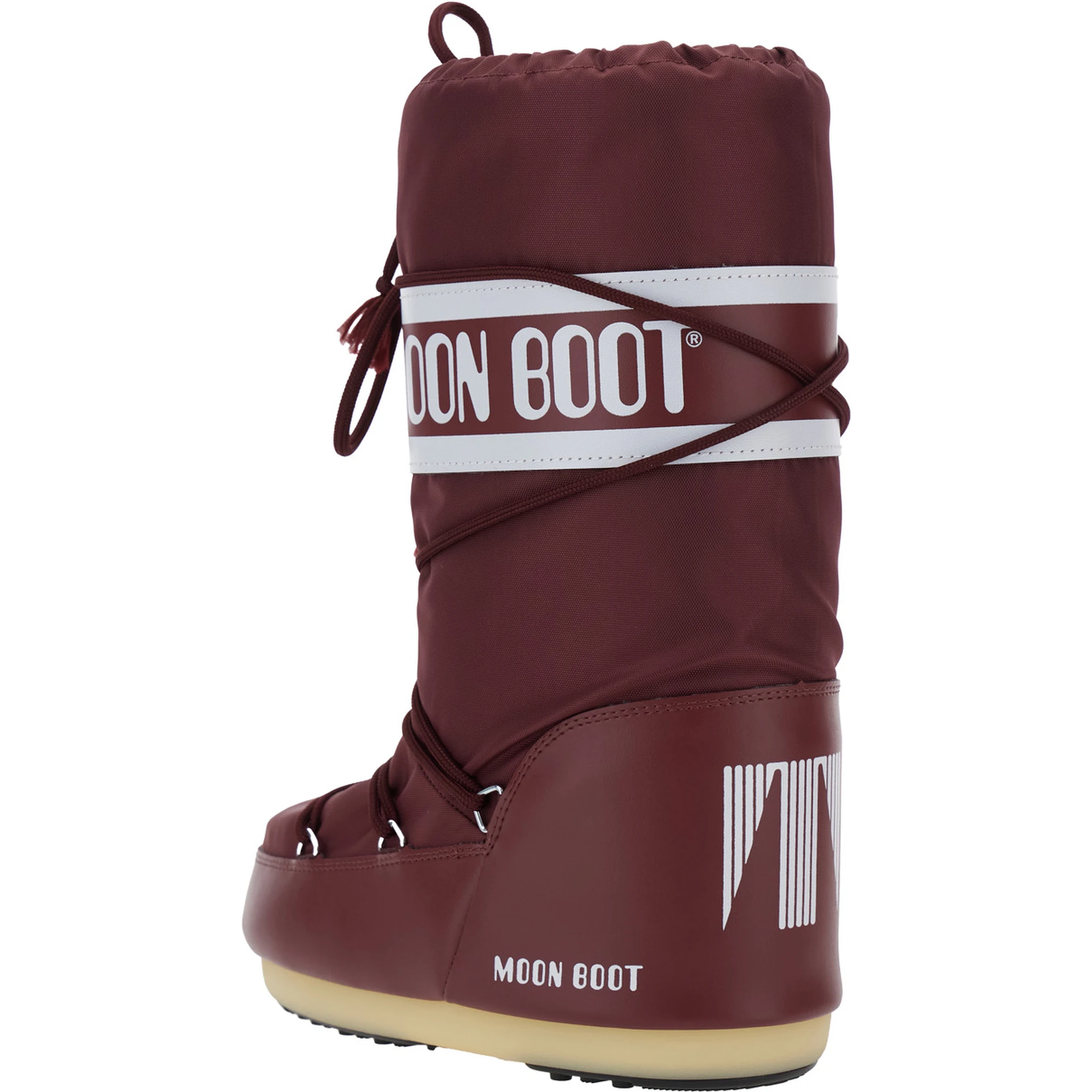 Icon Bordeaux Snow Boots with Maxi Logo Print on the Side in Tech Fabric Woman
