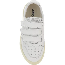 Kidstripes White Low Top Sneakers with Logo Patch on Tongue and Side in Leather Boy