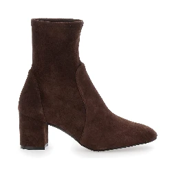 Yuliana Brown Ankle Boots with Medium Block Heel in Ecoleather Woman