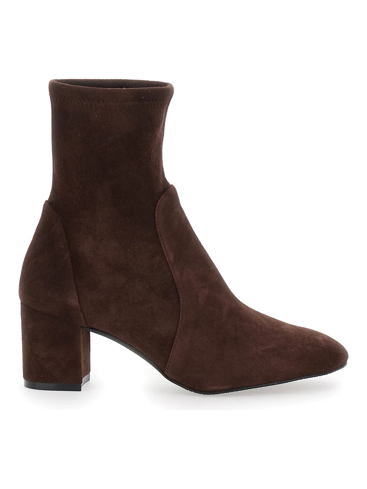 Yuliana Brown Ankle Boots with Medium Block Heel in Ecoleather Woman