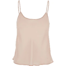Pink Top with Spaghetti Straps and Square Neck in Fabric Woman