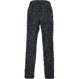 Dark Grey Trousers with Elasticated Waist with Drawstring in Wool Blend Man