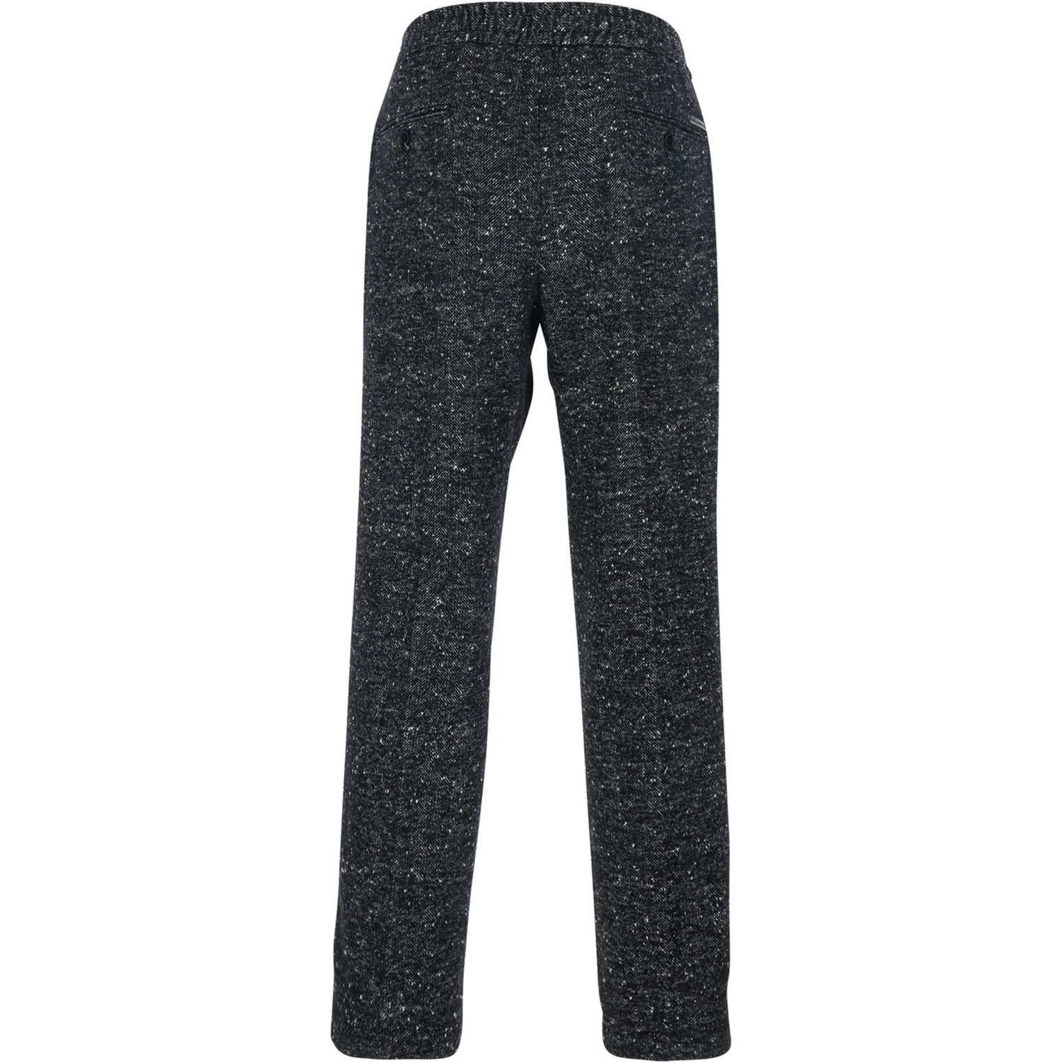 Dark Grey Trousers with Elasticated Waist with Drawstring in Wool Blend Man
