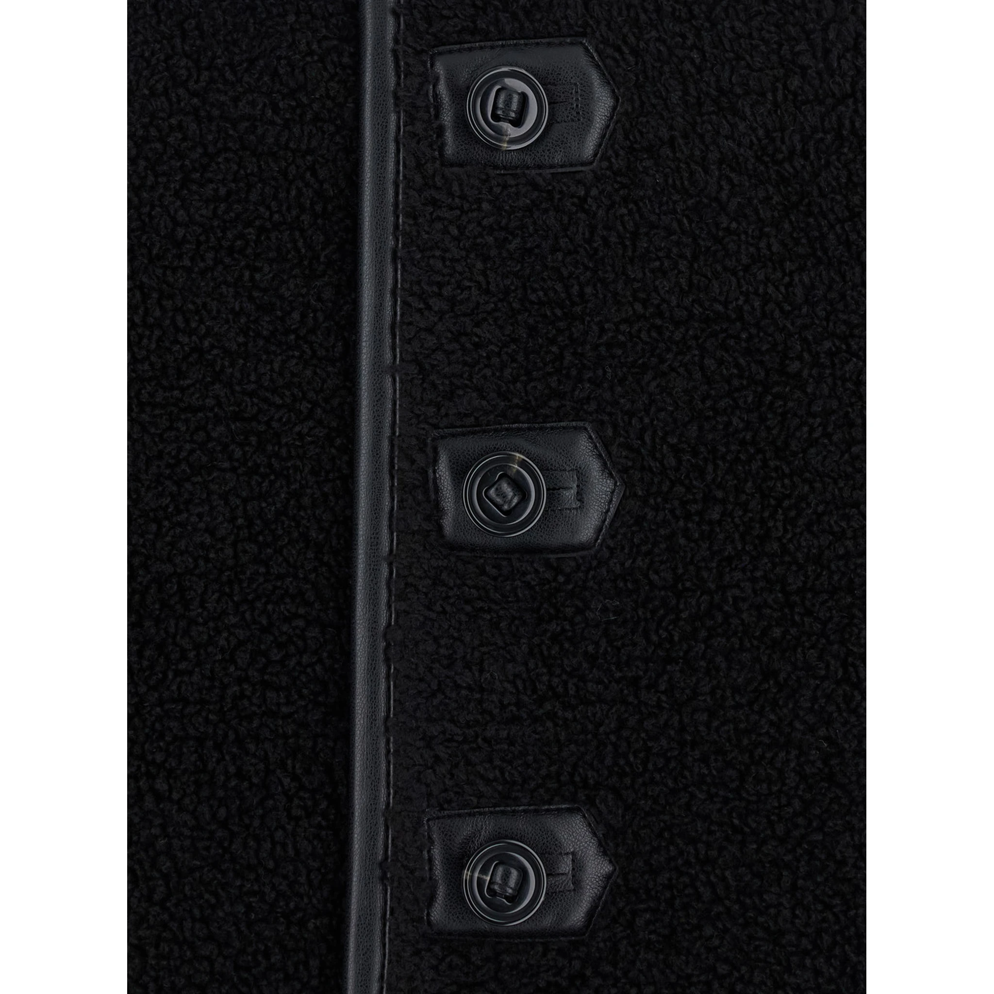 Black Jacket with Reversible Design in Faux Fur Woman