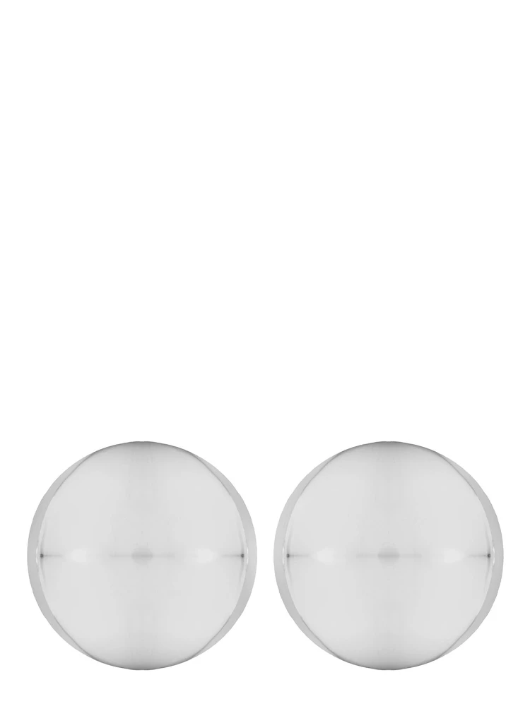 Luna Metallic Earings with Rear Butterfly Clasp Closure and Circular Design in Silver Plated Bronze Woman