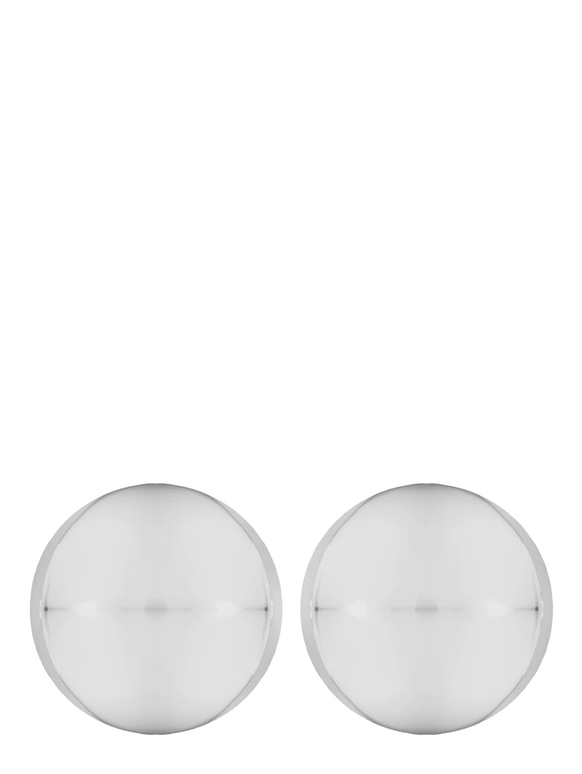 Luna Metallic Earings with Rear Butterfly Clasp Closure and Circular Design in Silver Plated Bronze Woman