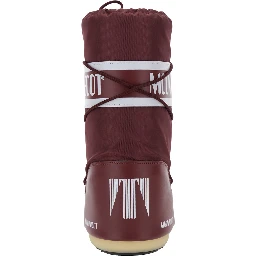 Icon Bordeaux Snow Boots with Maxi Logo Print on the Side in Tech Fabric Woman
