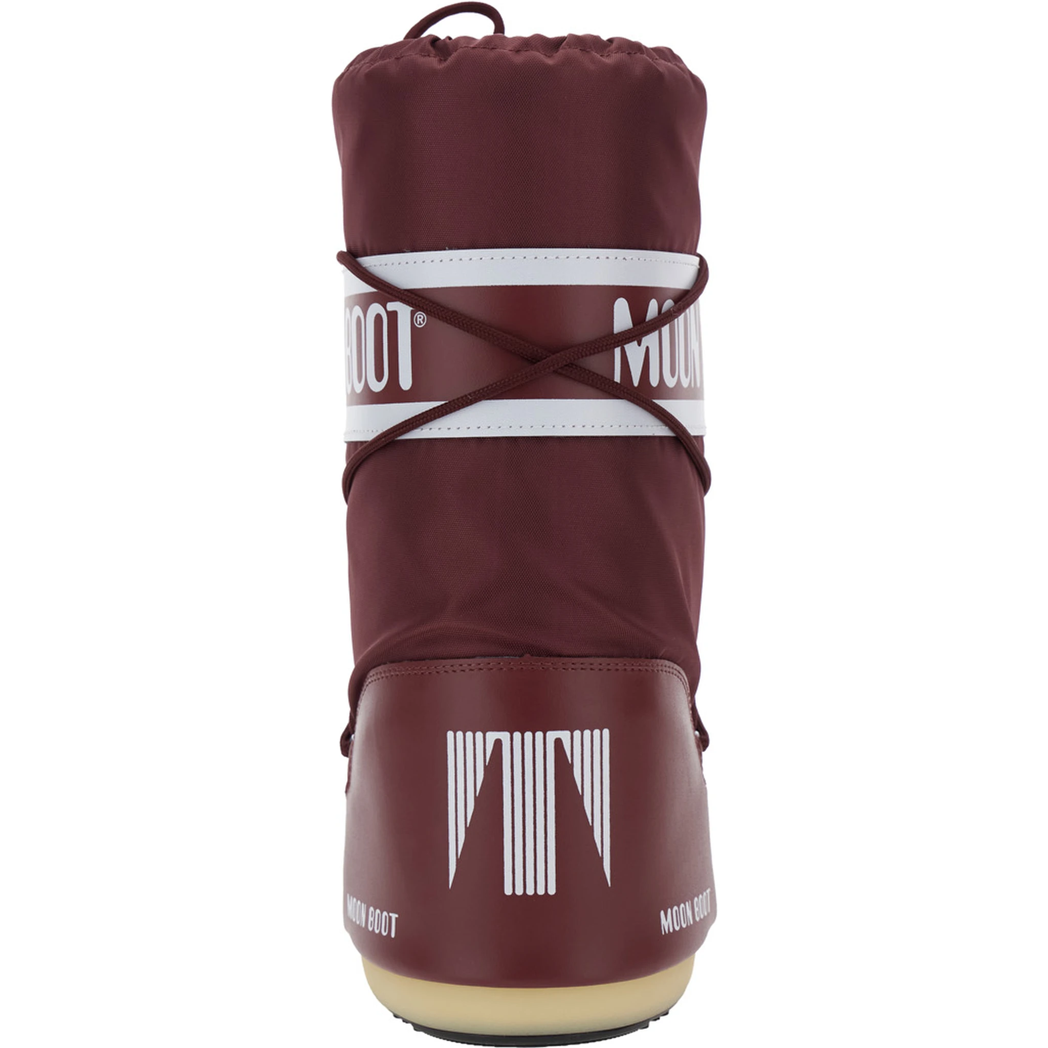 Icon Bordeaux Snow Boots with Maxi Logo Print on the Side in Tech Fabric Woman