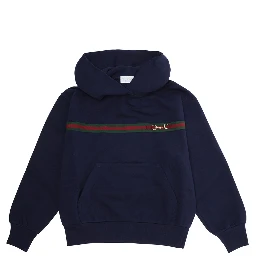 Blue Sweatshirt with Web Detail on the Front in Cotton Boy