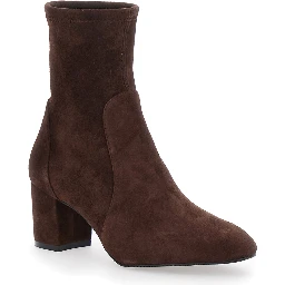 Yuliana Brown Ankle Boots with Medium Block Heel in Ecoleather Woman