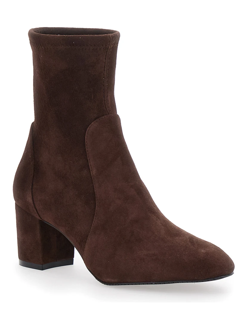 Yuliana Brown Ankle Boots with Medium Block Heel in Ecoleather Woman