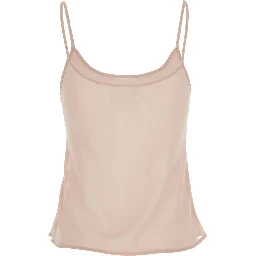 Pink Top with Spaghetti Straps and Square Neck in Fabric Woman